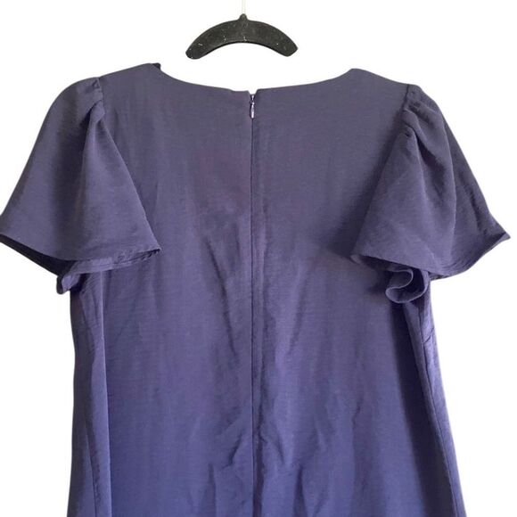 DKNY Navy Boat Neck Flutter Sleeve Dress. Size 8. - Picture 8 of 12